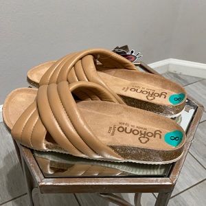 Yokono Made in Spain Leather Sandals Nude